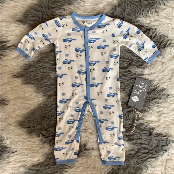 SOLD - NWT Kyte Romper in Ocean Print - Picture 2 of 2